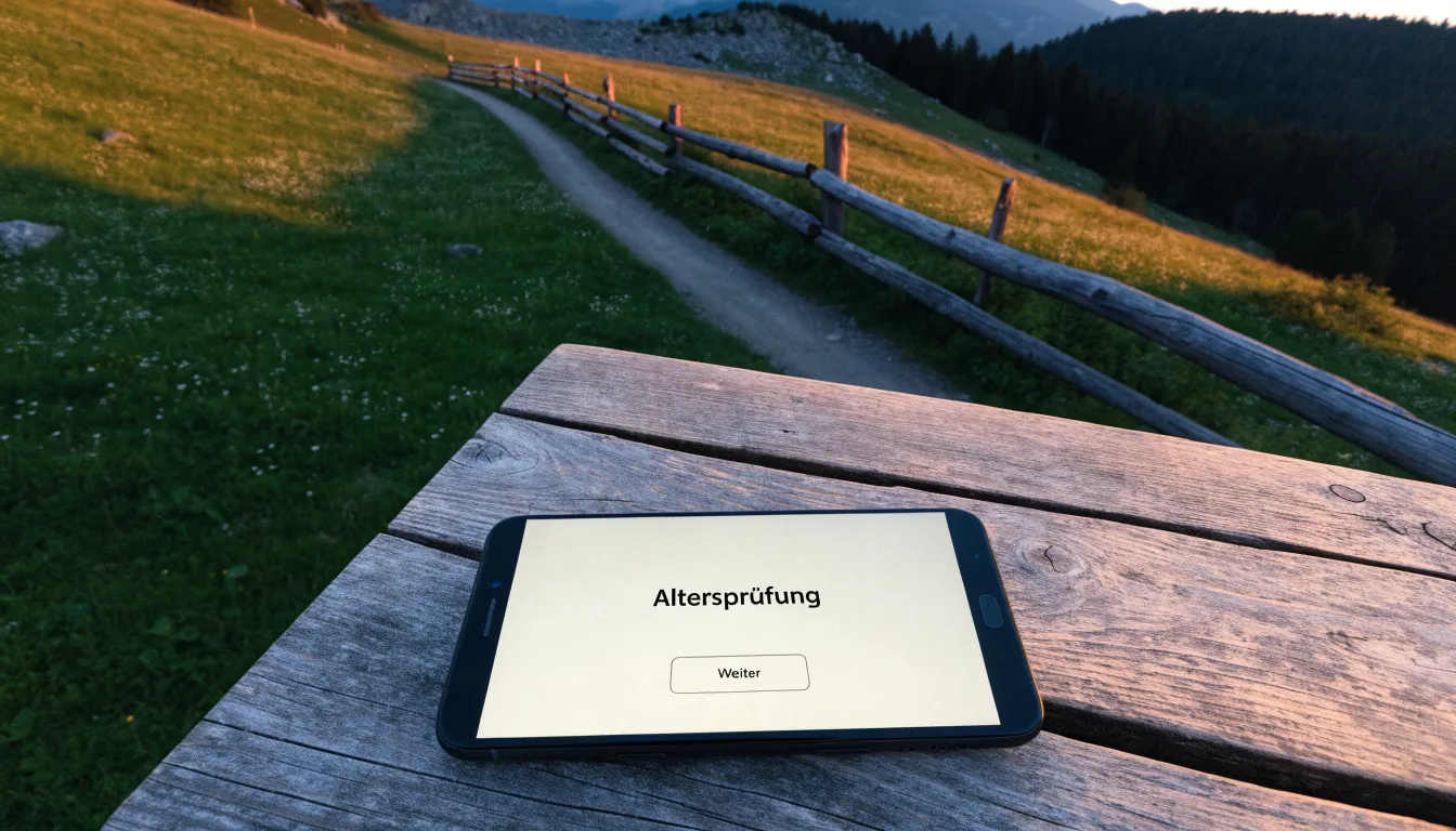 Ein Wanderweg führt durch eine Almwiese im Sonnenuntergang, am Wegrand steht ein Holzzaun