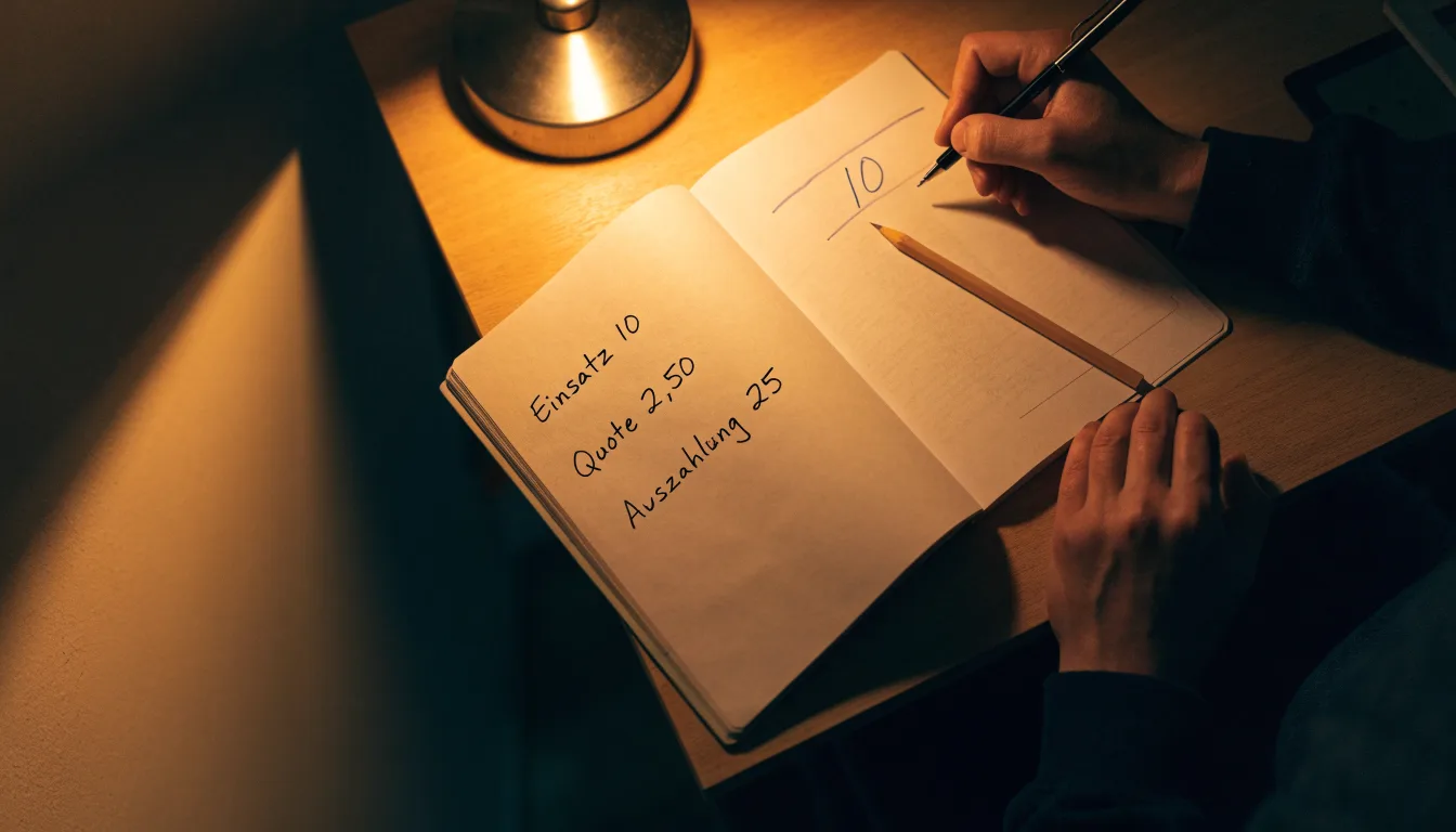 Ein Taschenrechner und ein Bleistift liegen auf einem leeren Blatt Papier, schräges Licht einer Schreibtischlampe