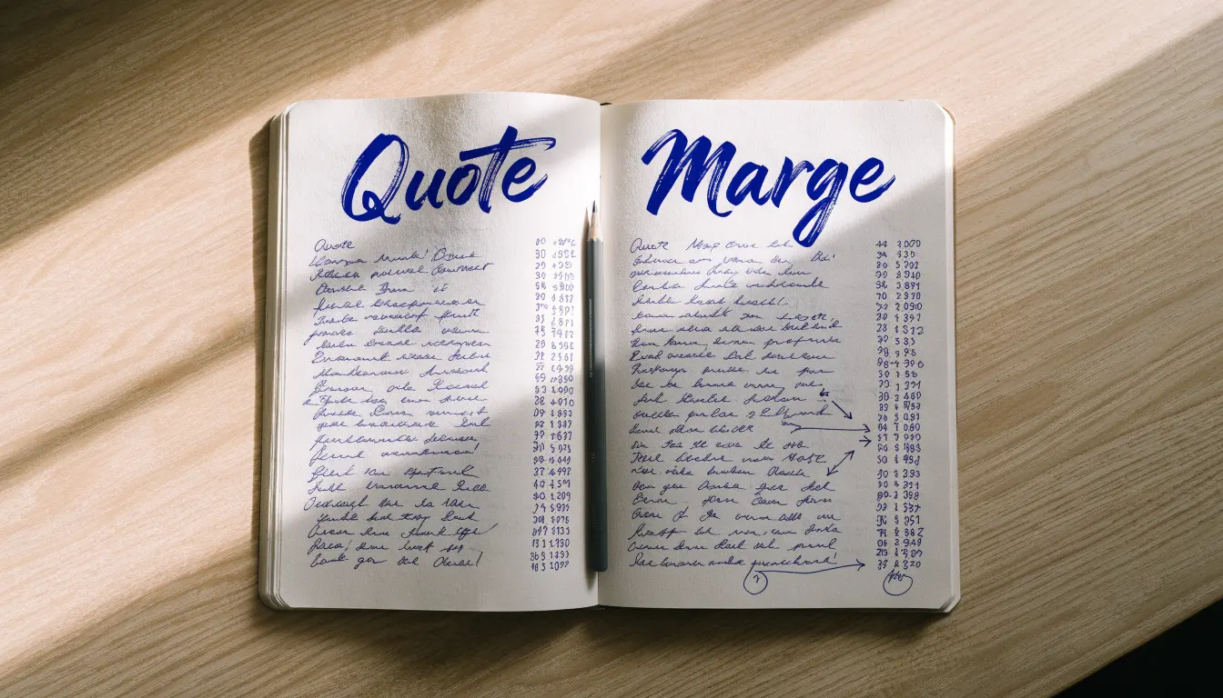 Ein aufgeschlagenes Notizbuch mit handgezeichneten Skizzen aus Kästchen und Pfeilen liegt neben einem Bleistift auf einem hellen Holztisch.